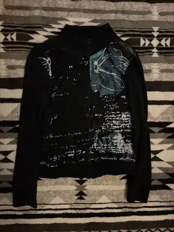 jaded london.Y2K 블랙 집업 점퍼