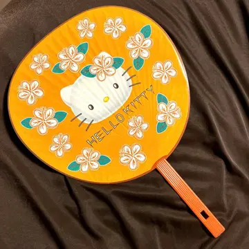 헬로키티 키티 하이비스커스 부채 레트로 산리오