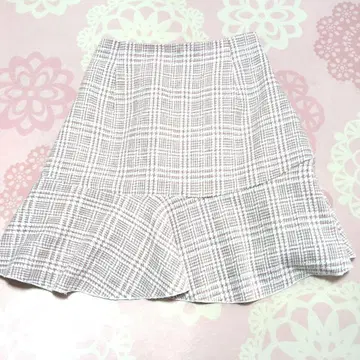 시크릿허니 체크 무늬 플레어 스커트 M