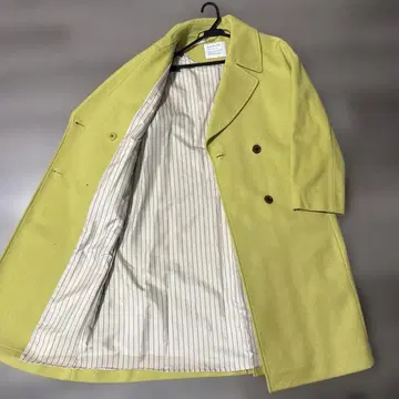 BAYFLOW 라임 그린 더블 브레스트 롱 코트