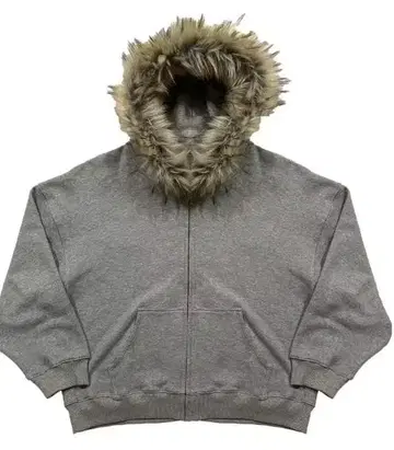 퍼가 달린 그레이 집업 후드티