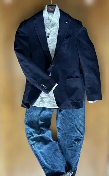 LARDINI ( 라르디니 ) 이탈리아제 네이비 자켓 부토니에 포함