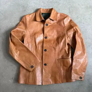 Inbread 가죽 코트 카멜색 가죽 자켓
