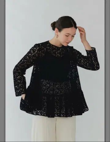 yori 플로키 레이스 티어드 블라우스