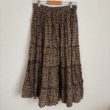 90s vintage 롱 스커트 레오파드 빈티지 구제 의류 used