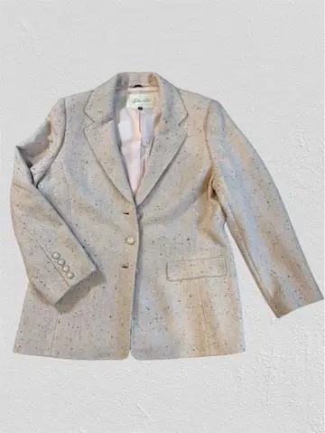 트위드 테일러드 자켓 더스티 핑크 계열 페이크 포켓 구제 의류