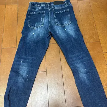 아담스 저글러 데미지 가공 다크 블루 데님 팬츠