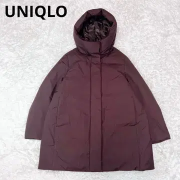 새상품급 유니클로 하이브리드 다운 숏코트 와인 S