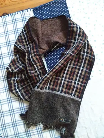 DAKS 체크 무늬 머플러 브라운 계열