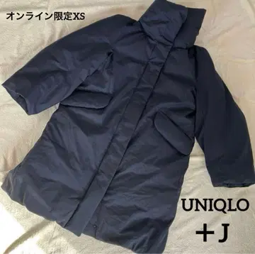 새상품급 유니클로 +J 롱 다운 자켓 블랙 온라인 한정판 XS