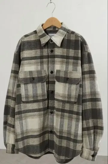 루즈 실루엣 샤기 체크 셔츠