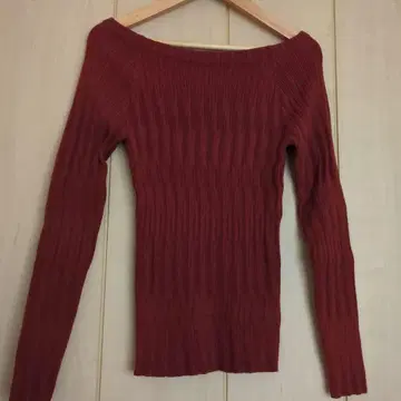 SNIDEL 오프숄더 빨간색 니트 스웨터 F