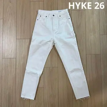 HYKE 화이트 데님 26 프린지 밑단