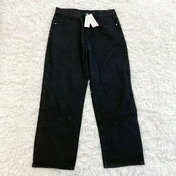새상품 데님 와이드 팬츠 청바지 XXL 3L 블랙 하이웨스트 캐주얼