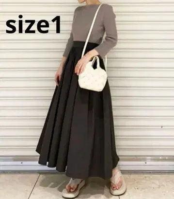 Mila Owen 직물 볼륨 스커트 도킹 리브 니트/원피스 1