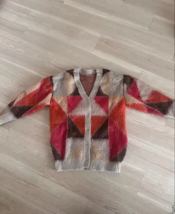 ameri COLOR BLOCK OVER KNIT CARDIGAN