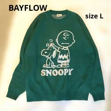 BAYFLOW 스누피 니트 그린 사이즈 4 | 앞뒤 디자인 새상품급