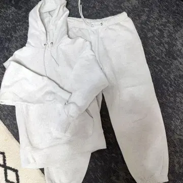 GU 그레이 후드 부착 맨투맨 셋업 S