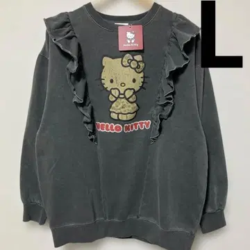 새상품 헬로키티 트레이닝복 풀오버 프릴 레오파드 무늬 L 일광화상