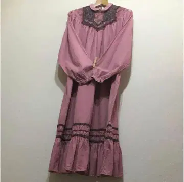 레트로 치로리안 원피스 자수 레이스 빈티지