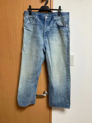 SELVEDGE FADED HEAVY DENIM WIDE PANTS