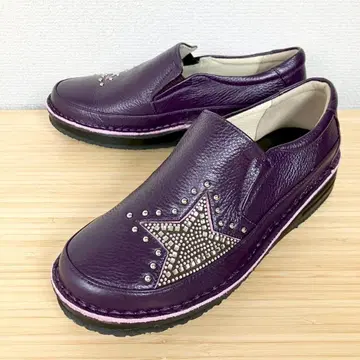 [ 미사용품 ] 돌체 가죽 별 패턴 스터드 슬립온 23