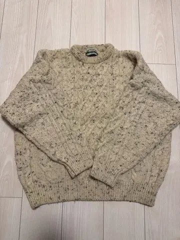 아란 크래프트 케이블 니트 스웨터