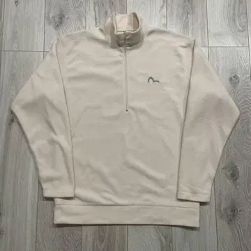 evisu yamane 하프 지퍼 플리스 42 화이트 자켓