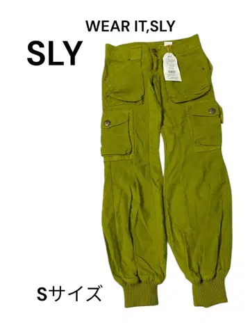 e455 SLY 새상품 12,800엔 그린 카고 팬츠 S 사이즈