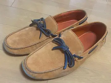 에트로 ETRO 드라이빙 슈즈 베이지 오렌지 스웨이드 슬립온