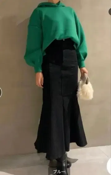 스나이델 하이웨스트 레이스업 머메이드 데님 스커트 블랙 0