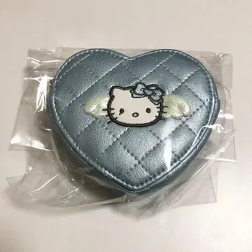 헬로키티 엔젤 퀼팅 하트 코인 케이스 블루