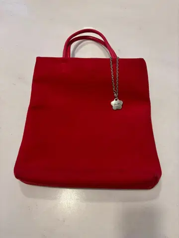 새상품급 하마노  핸드백 스웨이드 레드 여성용 금장 장식