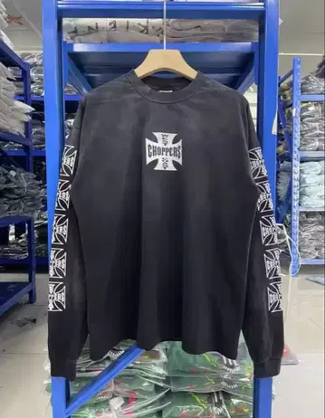 WEST COAST CHOPPERS 롱 슬리브 티셔츠 데미지 가공 있음