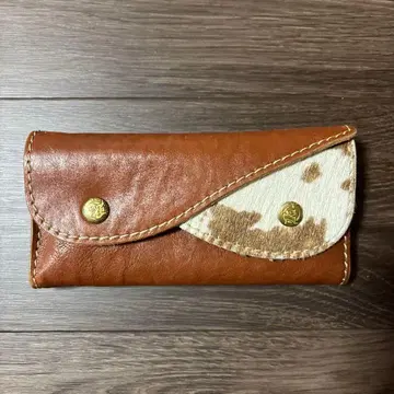 새상품급 kissora 키소라 송치 장지갑 천연 가죽 브라운