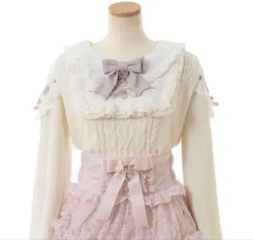 LIZLISA 스퀘어 요크 프릴 니트