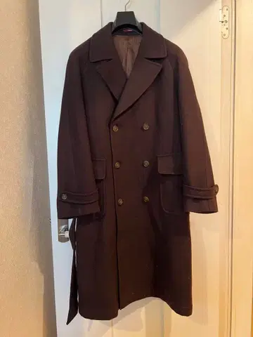 코트 울 남성용 브라운