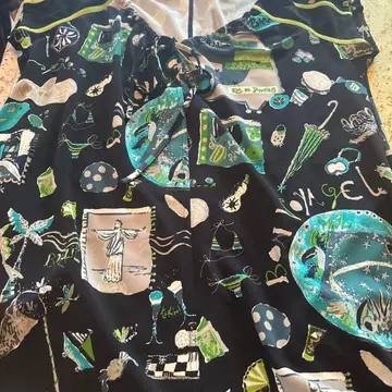 리우데자네이루 모티브 슬리브리스 튜닉