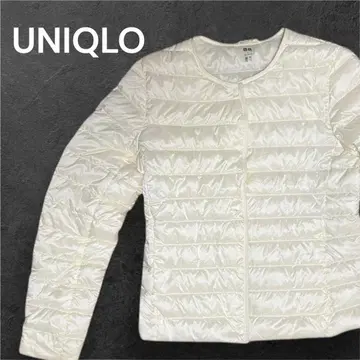 유니클로 울트라 라이트 다운 자켓 [ S ] 노카라 아이보리 경량