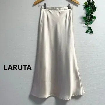 LARUTA*아이보리 새틴 내로우 롱 스커트 라루타