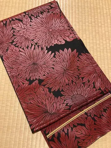 후쿠로 오비 유연한 칠박 블랙 레드