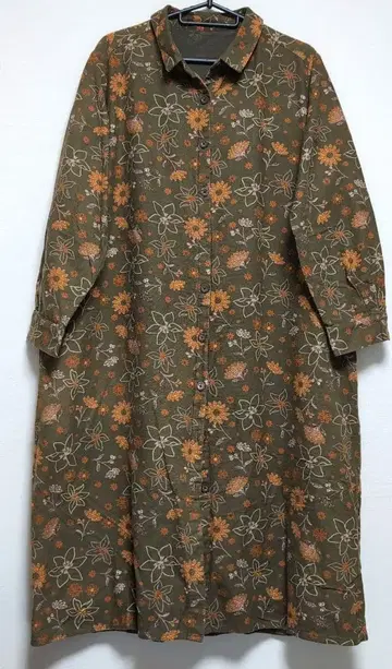 생활협동조합 스크롤 따뜻한 북유럽 꽃무늬 플리스 셔츠 원피스 겉옷