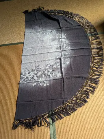 순수 실크 크레이프 원단 대형 숄 양면 염색