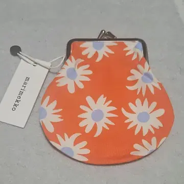 가격 인하 Marimekko 오렌지 꽃무늬 파우치