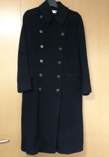 Calvin Klein Collection 블랙 더블 브레스트 롱 코트