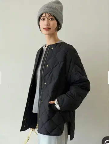 이번 시즌 TAION UNFILO 블랙 퀼팅 블루종 블랙 S