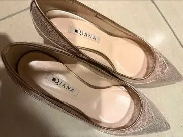 DIANA 라메 골드 스틸레토 하이힐 24cm