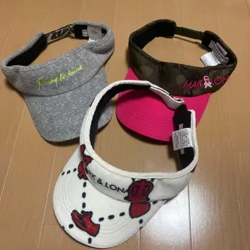 미사용 새상품 택 없음, 하나는 유즈드, 여성용 골프 바이저 3세트