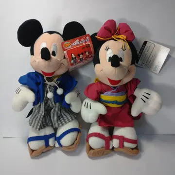 미키 미니 설날 봉제 인형 세트 하레기 약 27cm 당시물 1999년