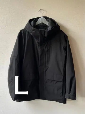 UNIQLO 유니클로 하이브리드 다운 후드티 블랙 L